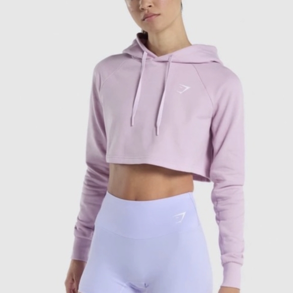 Gymshark Tops - Gymshark Cropped Hoodie - Lavender Purple, size Small